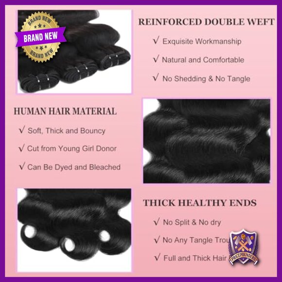 Body Wave Human Hair Bundles with 5x5 HD Lace Closure 18-22 Inch main image 5